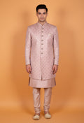 Blush Pink | Blush pink embroidered sherwani set for men – product image 1 | 1