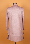 Blush Pink | Blush pink embroidered sherwani set for men – product image 5 | 5