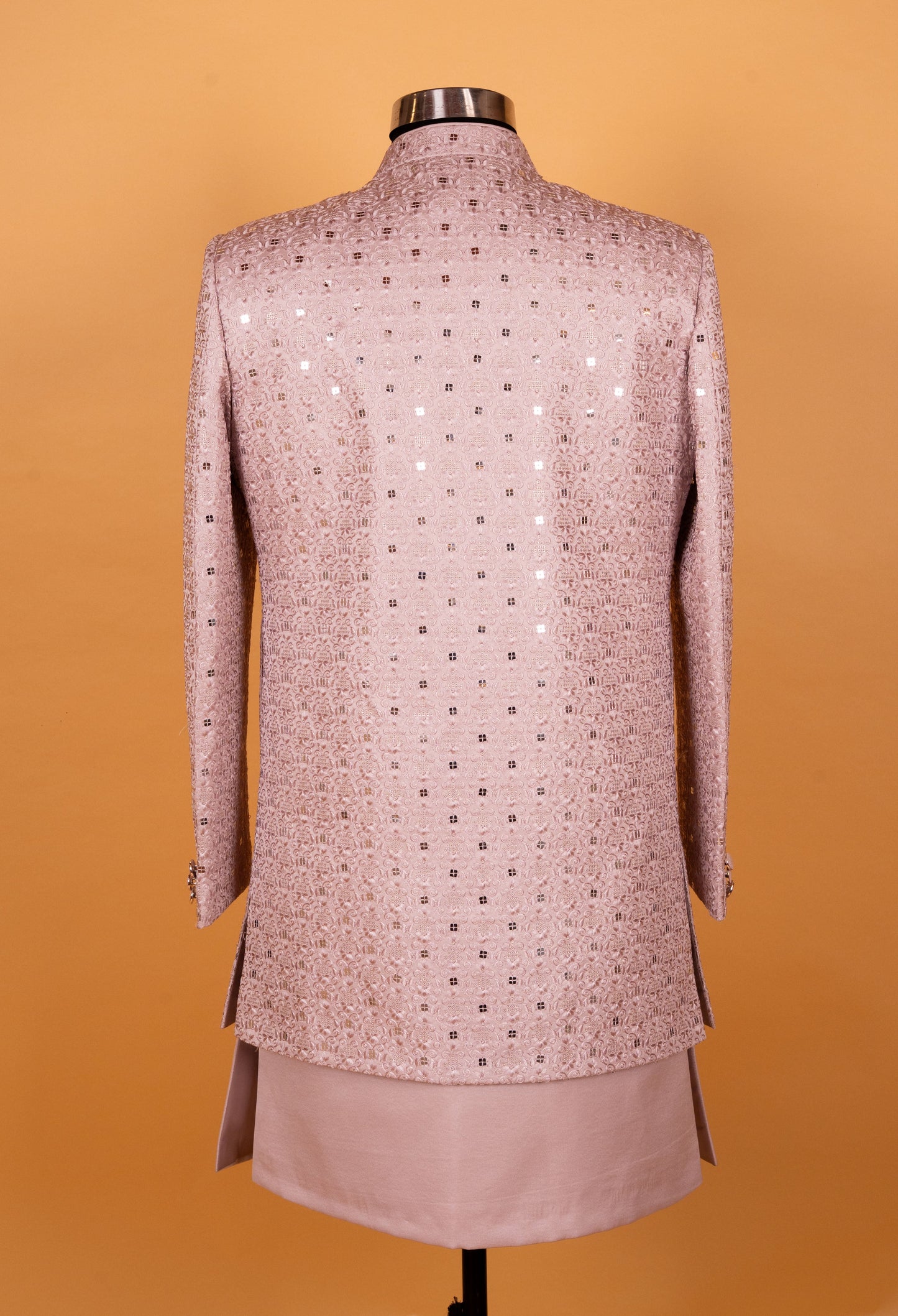 Blush Pink | Blush pink embroidered sherwani set for men – product image 5 | 5