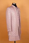 Blush Pink | Blush pink embroidered sherwani set for men – product image 6 | 6