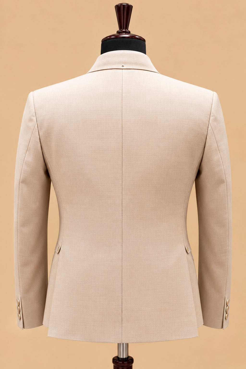 Premium Beige Men's Three-Piece Formal Suit with Tailored Blazer, Waistcoat & Matching Trousers