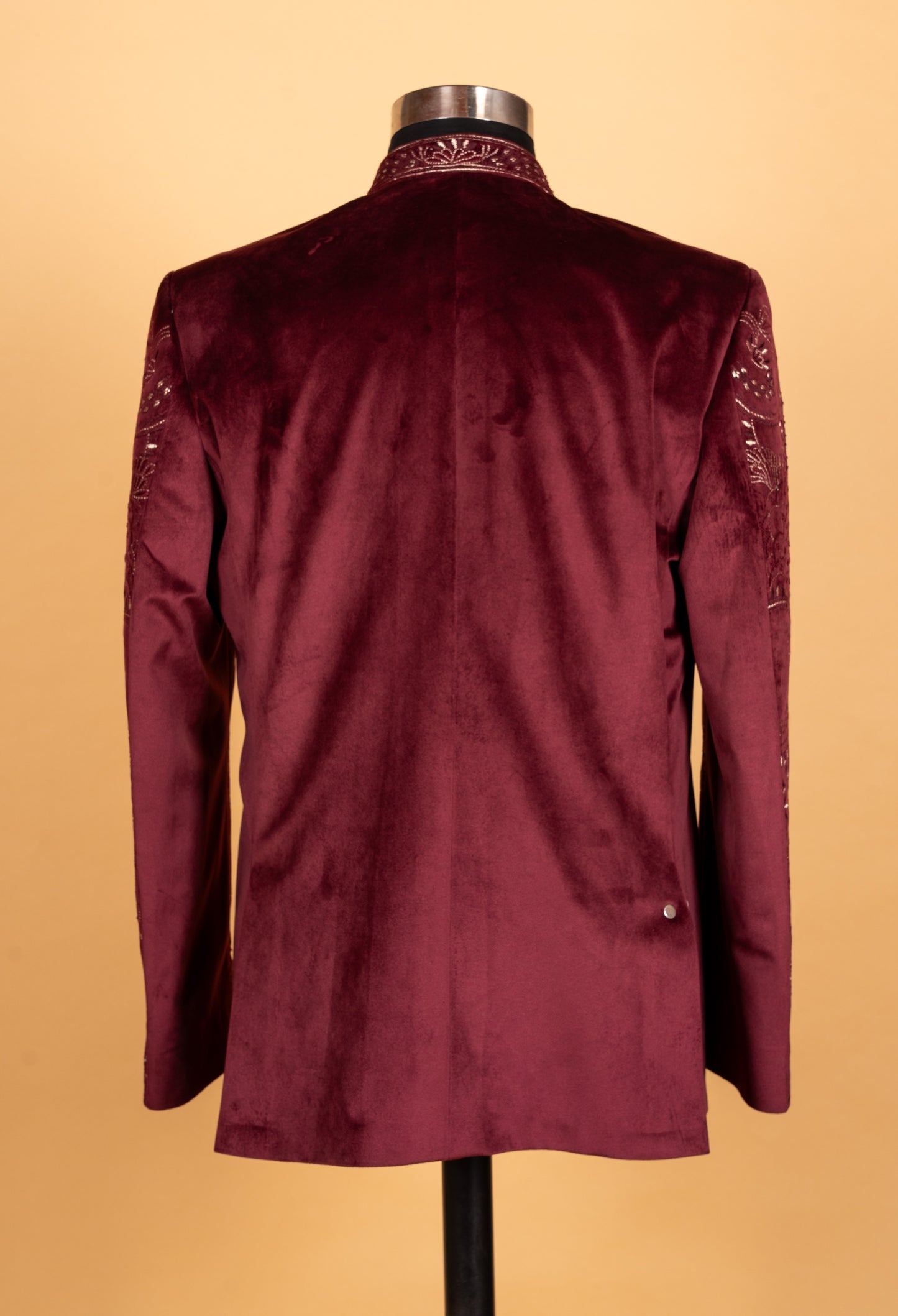 Royal Maroon Embroidered Indo-Western Suit for Men – Luxury Wedding & Reception Wear