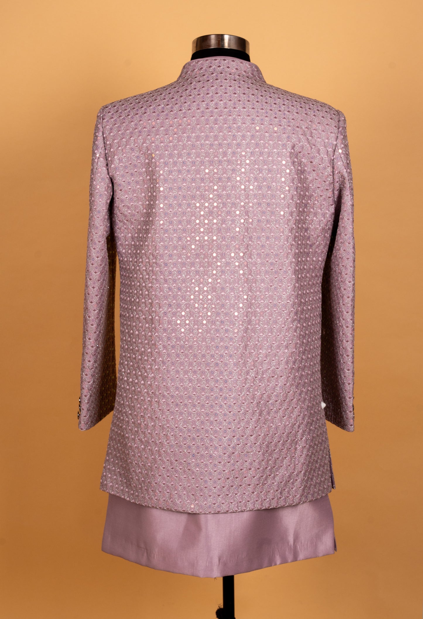 Dusty Rose Embroidered Indo-Western Sherwani Set for Men – Designer Wedding & Reception Wear