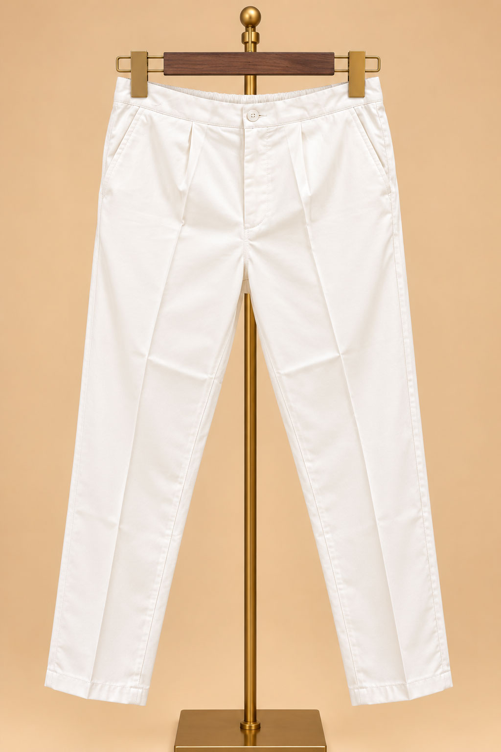 Ivory White and Gold Embroidered Men's Kurta Pant Set with Diagonal Floral Detailing
