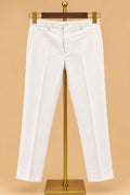 Premium Ivory Men's Kurta Pyjama Set with Gold Geometric Pattern and Embroidered Neckline