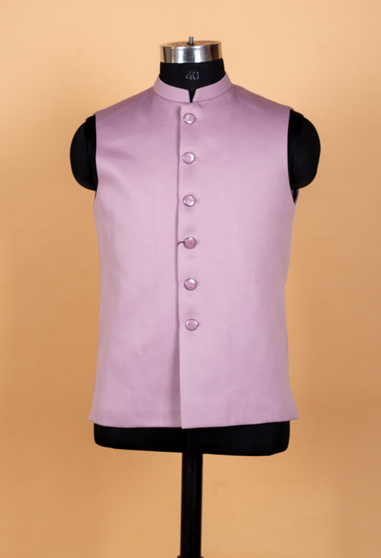 Lavender jacquard Bandhgala suit set for men – product image 2