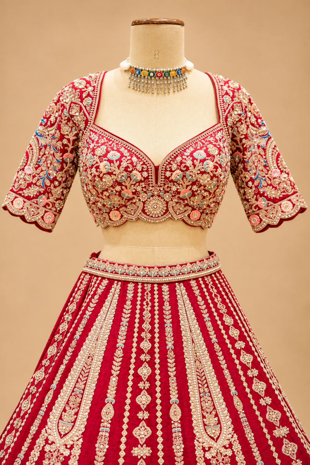 Premium Rani Pink Bridal Lehenga with Heavy Zari Embroidery, Traditional Motifs and Embellished Net Dupatta