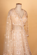 Champagne Gold Embroidered Bridal Lehenga Choli with Sheer Dupatta