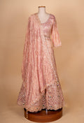 Blush Pink Heavy Embroidered Designer Lehenga Choli with Sequin Net Dupatta