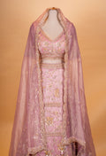 Dusty Rose Heavy Embroidered Designer Lehenga Choli with Net Dupatta