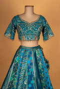 Teal Green Traditional Embroidered Lehenga Choli with Dupatta