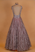 Dusty Rose Sequin Embellished Sleeveless Gown – Floor-Length Evening Wear