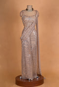 Champagne Gold Sequin Designer Saree with Embellished Blouse