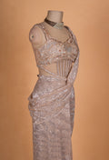 Champagne Gold Sequin Designer Saree with Embellished Blouse