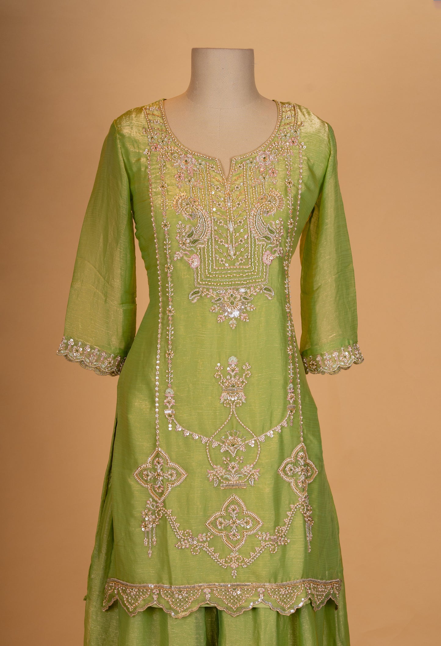 Elegant Green Embroidered Kurta Patiala Set with Dupatta
