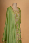 Elegant Green Embroidered Kurta Patiala Set with Dupatta