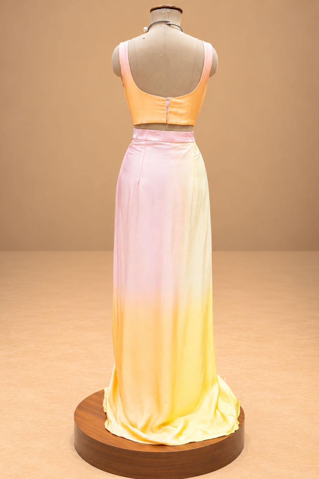 Elegant Pastel Peach & Yellow Designer Lehenga Set with Floral Embroidery and Cape Dupatta