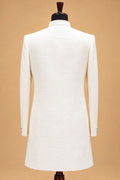 Men's Premium Ivory Sherwani with Gold Floral Embroidery for Weddings