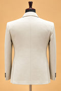 Men's Premium Ivory Double-Breasted Formal Suit for Weddings & Receptions