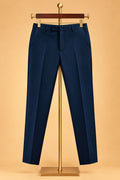 Men's Premium Navy Blue Embellished Three-Piece Tuxedo Suit for Weddings & Receptions