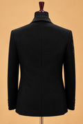 Men's Premium Black Embellished Three-Piece Tuxedo Suit for Weddings & Receptions