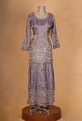 Dusty Lavender Embroidered Kurta Sharara Set with Dupatta