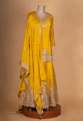 Mustard Yellow Embroidered Kurta Sharara Set with Dupatta