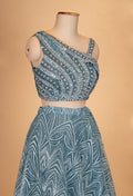Teal Blue Sequin Embroidered Lehenga Choli with Net Dupatta – Designer Wedding & Party Wear Lehenga for Women