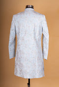 Pastel Grey Embroidered Sherwani Set for Men – Designer Wedding & Reception Sherwani
