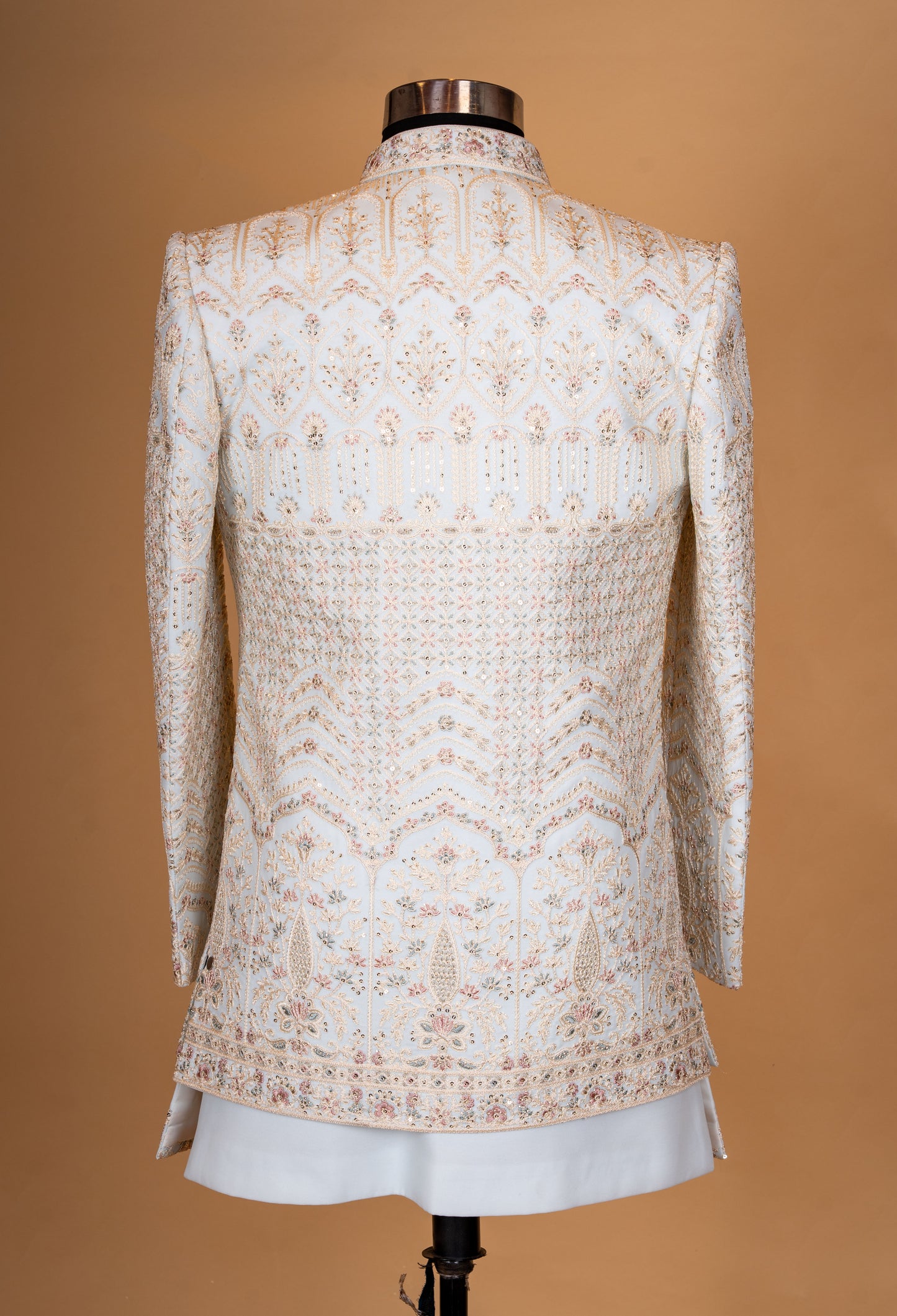 Ivory Embroidered Sherwani Set for Men – Designer Groom Wedding & Reception Sherwani