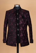 Maroon Embroidered Indo-Western Blazer Set for Men – Designer Reception & Party Wear Outfit