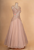 Blush Pink Sequin Embroidered Lehenga Set with Drape Dupatta for Women