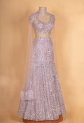Designer Mauve Embellished Lehenga Choli with Cape Dupatta | Luxury Party Wear Set