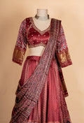 Royal Maroon Handcrafted Bridal Lehenga Set with Intricate Heritage Weave & Dupatta