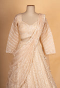 Champagne | Embellished Bridal Lehenga Set with Dupatta | 3