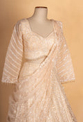 Elegant Champagne Embroidered Bridal Lehenga Set with Dupatta for Women