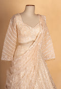 Champagne | Embellished Bridal Lehenga Set with Dupatta | 4