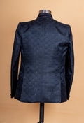 Premium Navy Blue Textured Tuxedo Suit for Men | Designer 3-Piece Wedding & Party Wear Suit