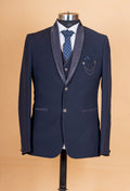 Classic Navy Blue 3-Piece Formal Suit for Men | Designer Wedding & Business Wear Suit Set