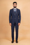 Classic Navy Blue 3-Piece Formal Suit for Men | Designer Wedding & Business Wear Suit Set