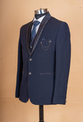 Classic Navy Blue 3-Piece Formal Suit for Men | Designer Wedding & Business Wear Suit Set