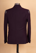 Luxury Wine Maroon Embellished Tuxedo Suit for Men | Designer 3-Piece Wedding & Party Wear Suit