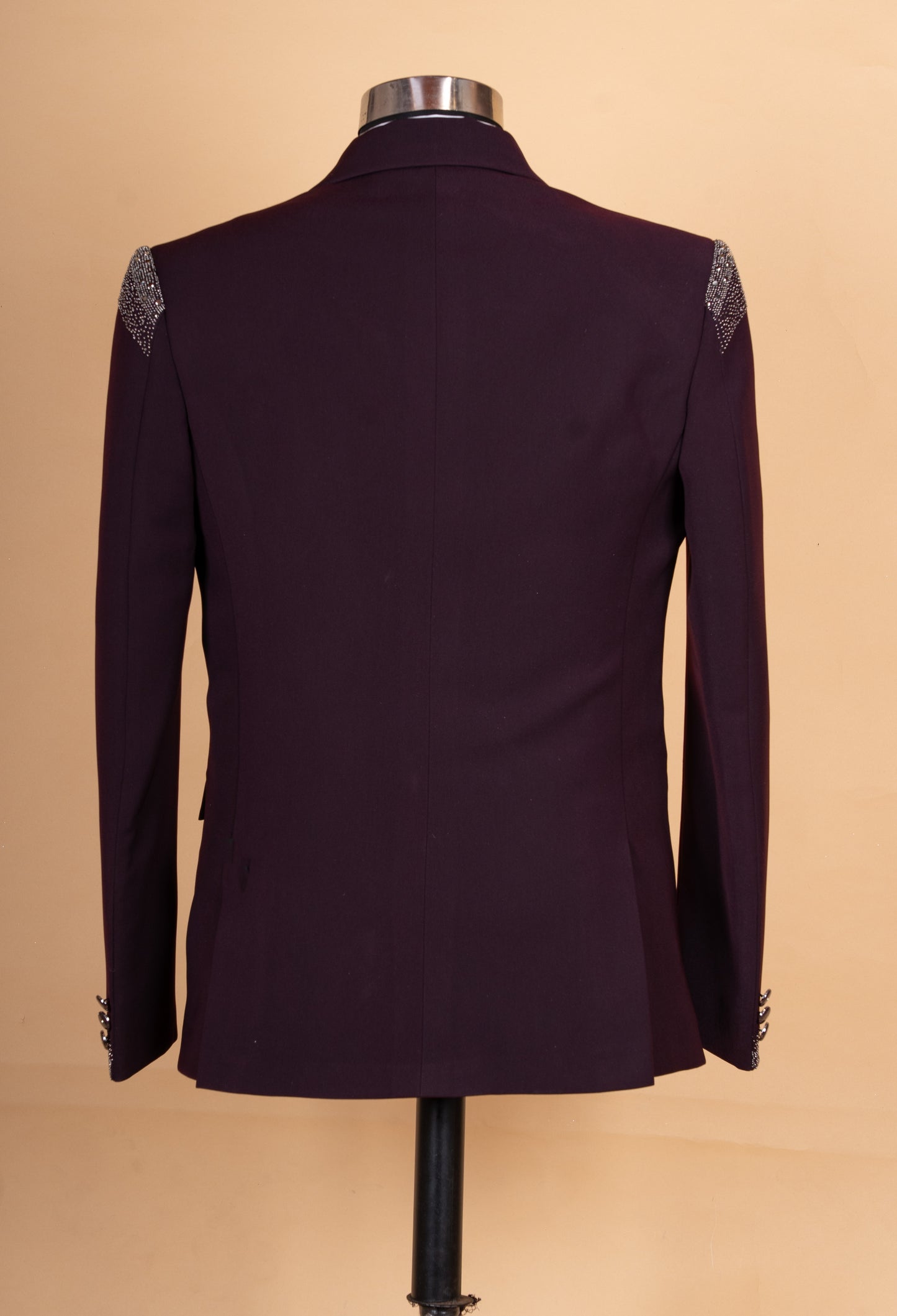 Luxury Wine Maroon Embellished Tuxedo Suit for Men | Designer 3-Piece Wedding & Party Wear Suit