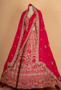 Bridal Red Heavy Embroidered Lehenga Choli with Net Dupatta | Designer Wedding Wear Lehenga