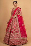 Bridal Red Heavy Embroidered Lehenga Choli with Net Dupatta | Designer Wedding Wear Lehenga