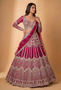 Designer Rani Pink Heavy Embroidered Lehenga Choli with Dupatta | Bridal & Wedding Wear Lehenga