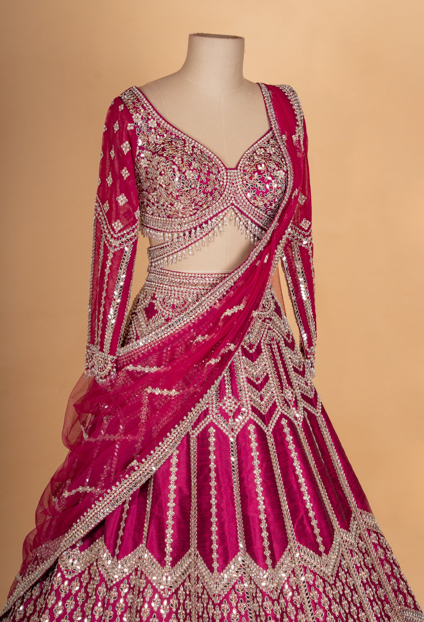 Designer Rani Pink Heavy Embroidered Lehenga Choli with Dupatta | Bridal & Wedding Wear Lehenga