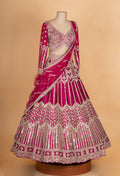 Designer Rani Pink Heavy Embroidered Lehenga Choli with Dupatta | Bridal & Wedding Wear Lehenga
