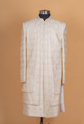 Luxury Cream Embroidered Sherwani Set for Men | Designer Wedding & Groom Ethnic Wear