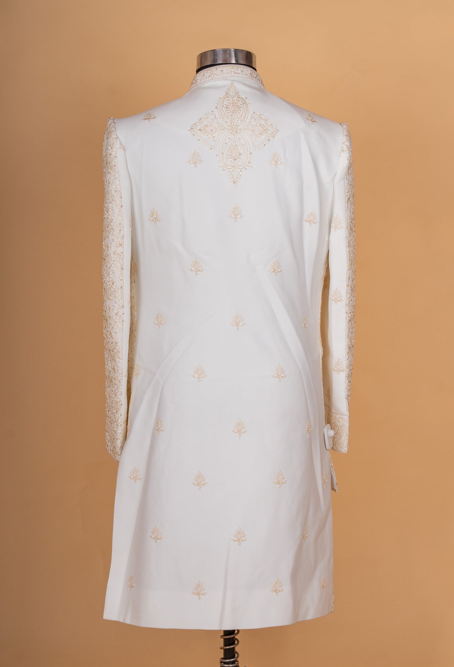 Luxury Cream Embroidered Sherwani Set for Men | Designer Wedding & Groom Ethnic Wear